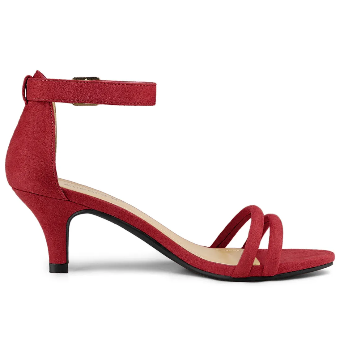 Kitten Heel Ankle Strap Sandals Shoes