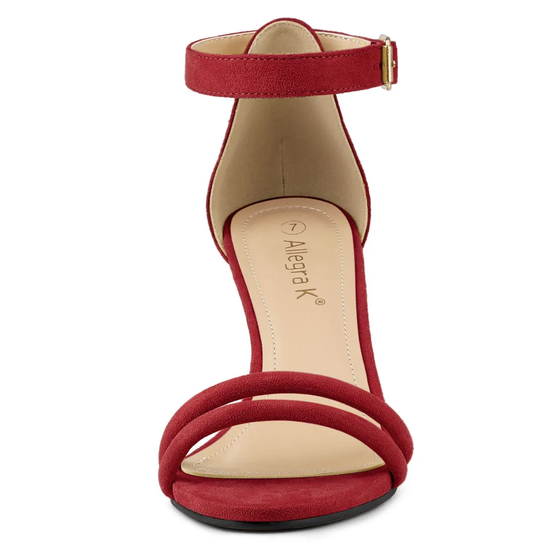 Kitten Heel Ankle Strap Sandals Shoes