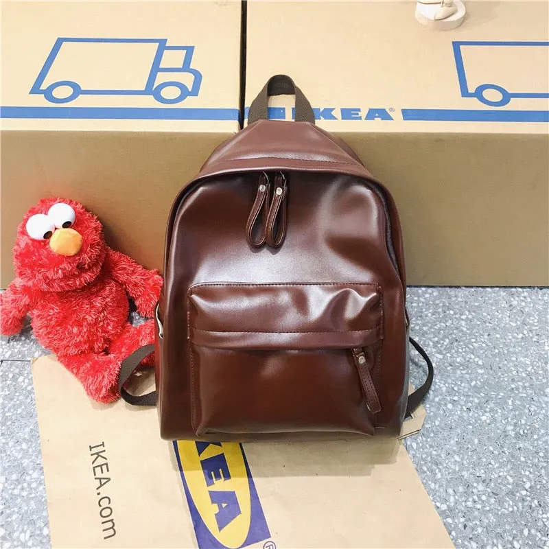 Large Backpack Women Leather Rucksack Women's Knapsack Travel Backpacks Shoulder School Bags for Teenage Girls Mochila Back Pack
