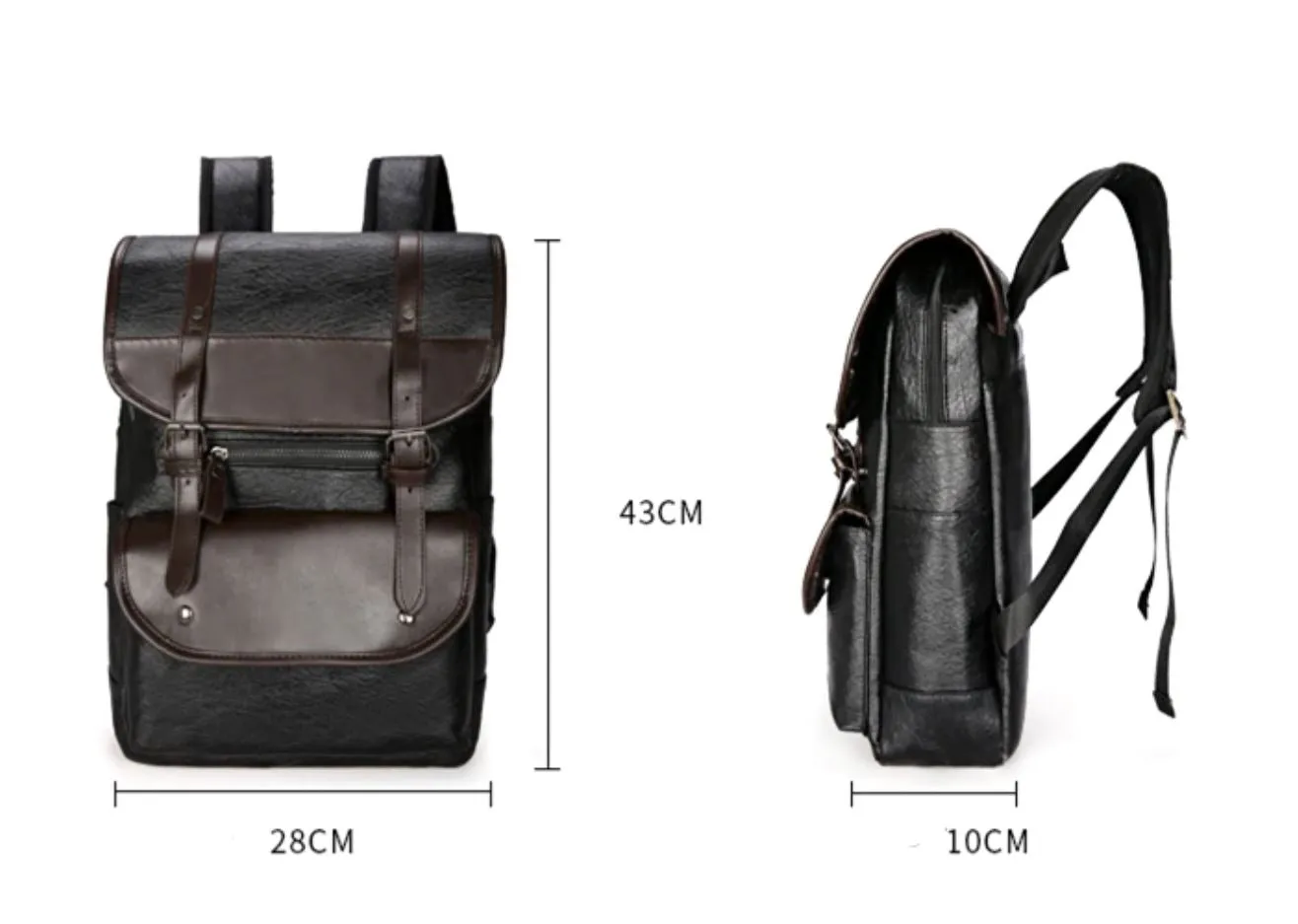 Men Backpack Leather Bagpack Large laptop Backpacks Male Mochilas Retro Schoolbag