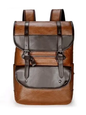 Men Backpack Leather Bagpack Large laptop Backpacks Male Mochilas Retro Schoolbag