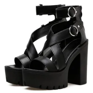 Open Toe Platform Gladiator Sandals