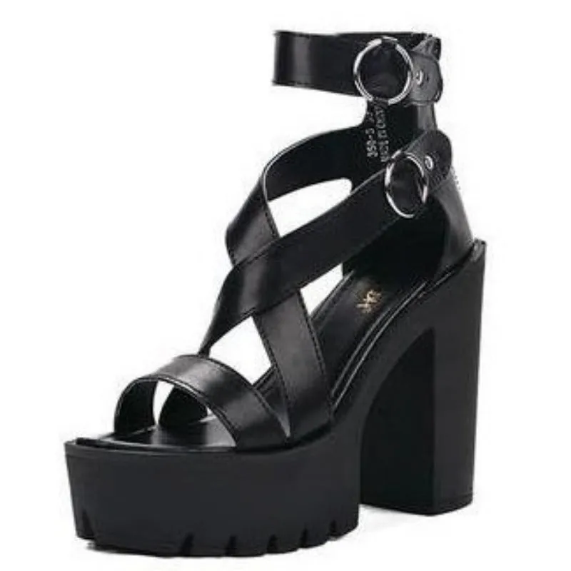 Open Toe Platform Gladiator Sandals