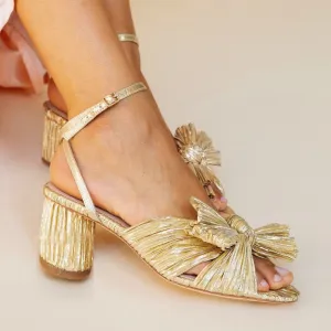 RIBETRINI Luxury Open Toe Bowknot Ankle Strap Multi-Choice Heel Sandal Shoes