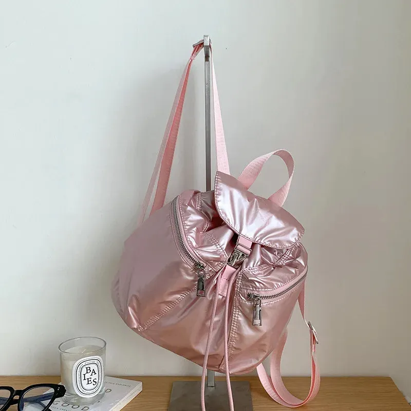Sohiwoo Korean Fashion Backpacks for Girl Large Capacity Pu Leather Flap School Bag Luxury Travel Shoulder Bag Women Backpacks