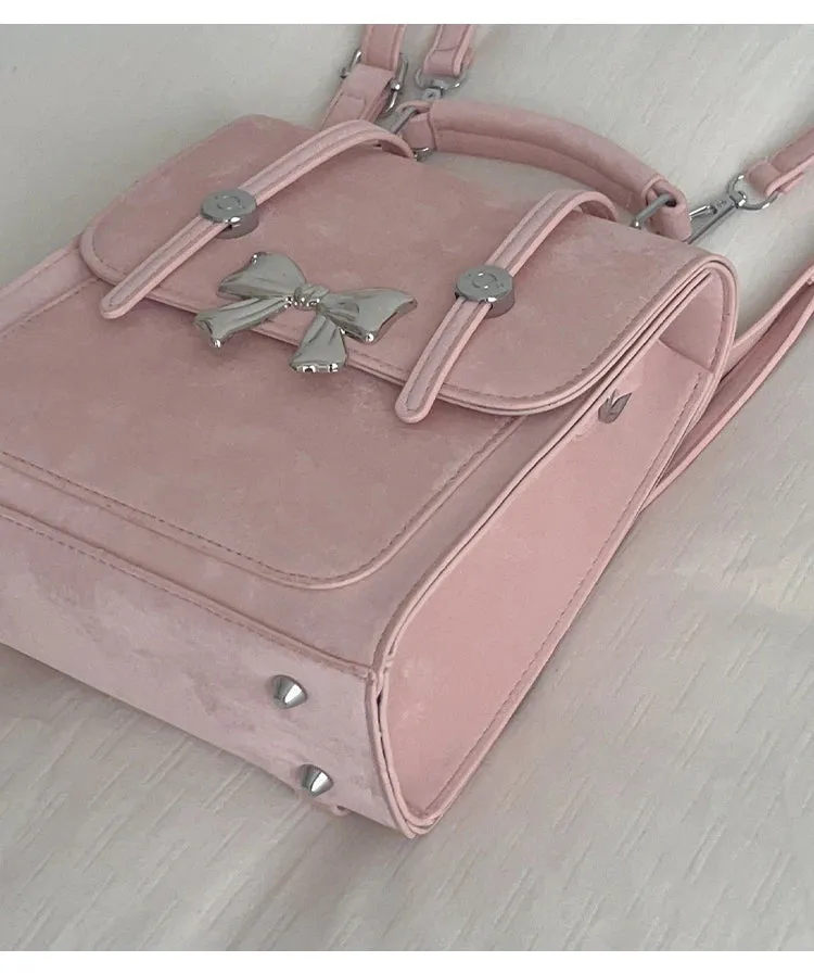 Sohiwoo Sweet Butterfly Backpack for Women's 2024 New Spring Pink Backpacks Korean Fashion Causal Travel Bag