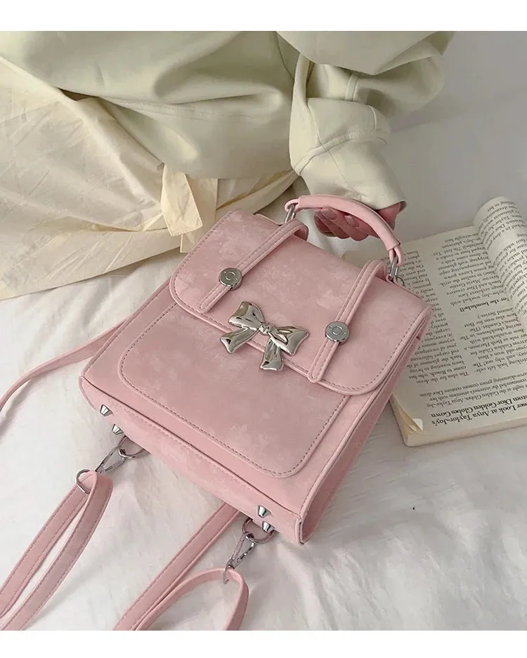 Sohiwoo Sweet Butterfly Backpack for Women's 2024 New Spring Pink Backpacks Korean Fashion Causal Travel Bag
