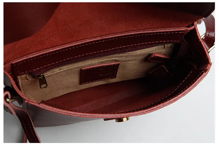 Stylish Womens Leather Saddle Bag Crossbody Bags Purse for Women