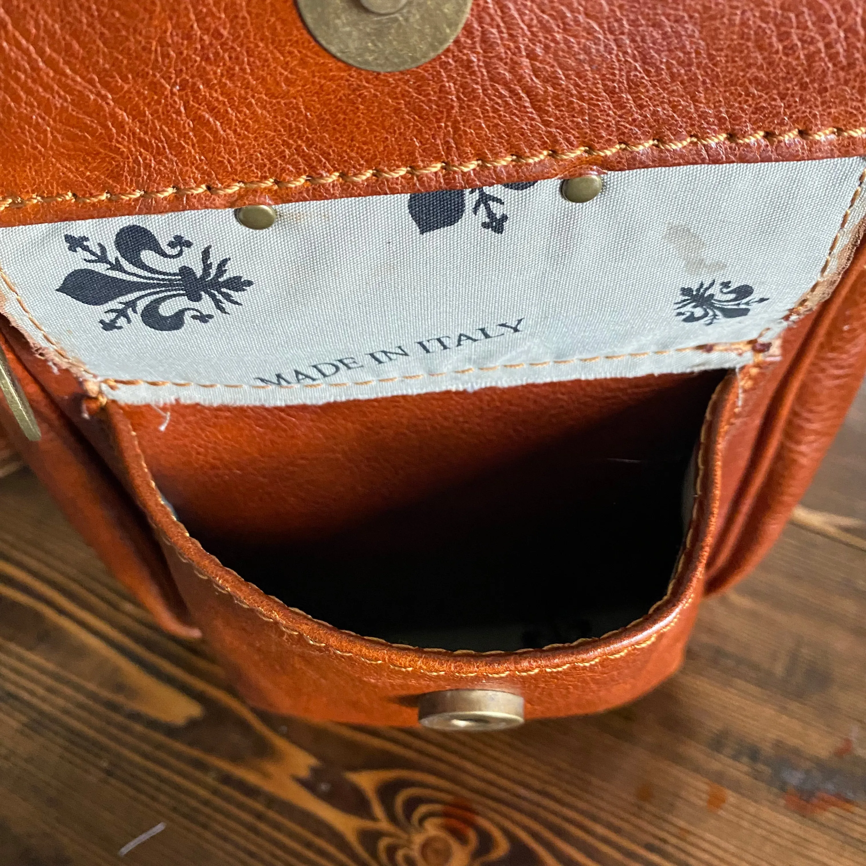 The Stork - Italian Leather Sling Bag with LV Monogram Embellishment