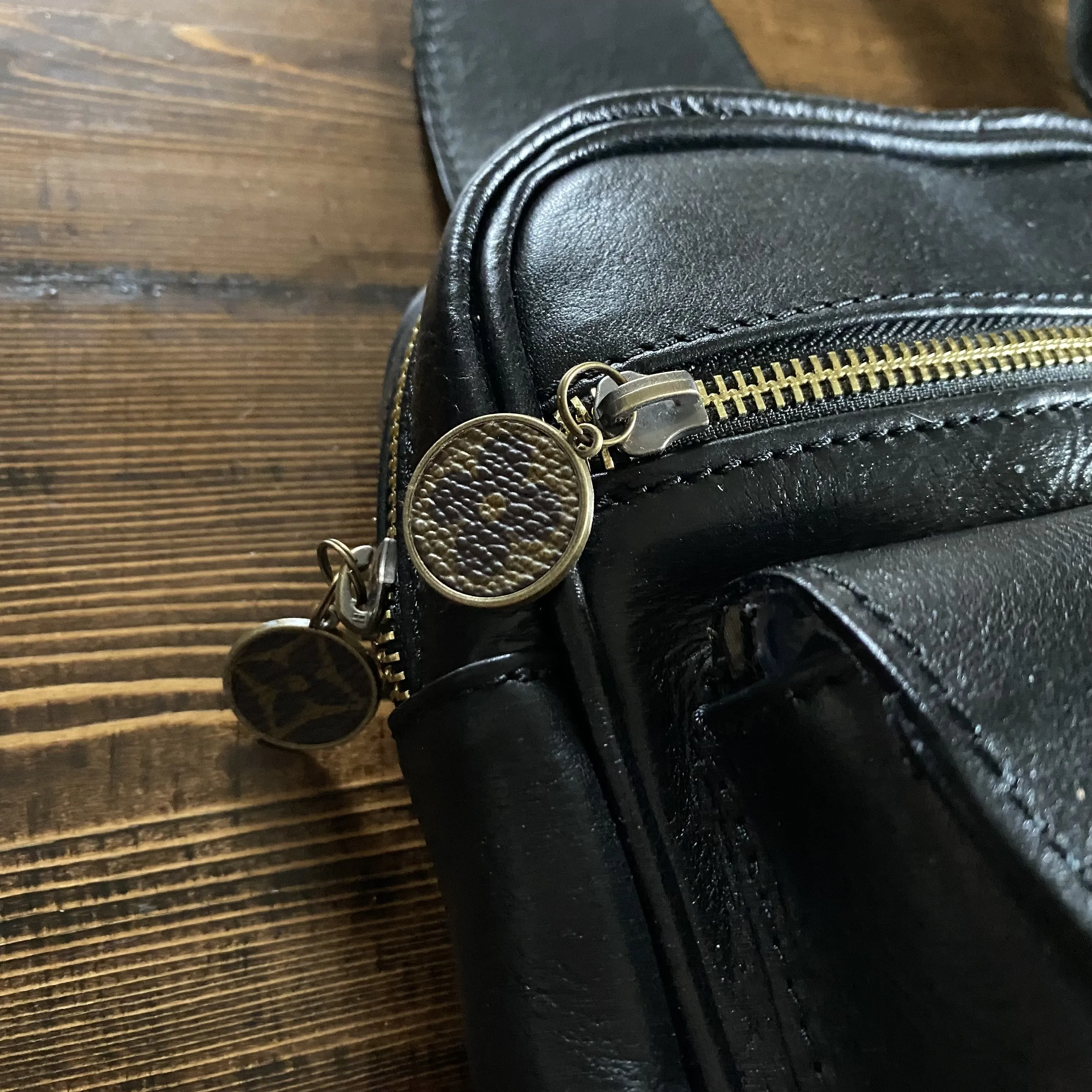 The Stork - Italian Leather Sling Bag with LV Monogram Embellishment