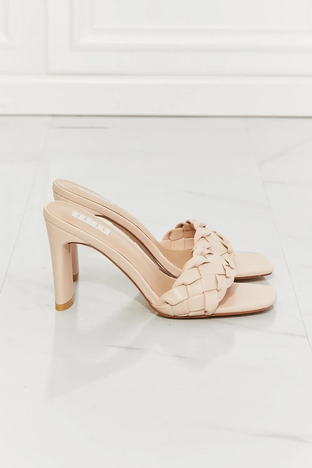 Top of the World Braided Block Heel Sandals in Beige