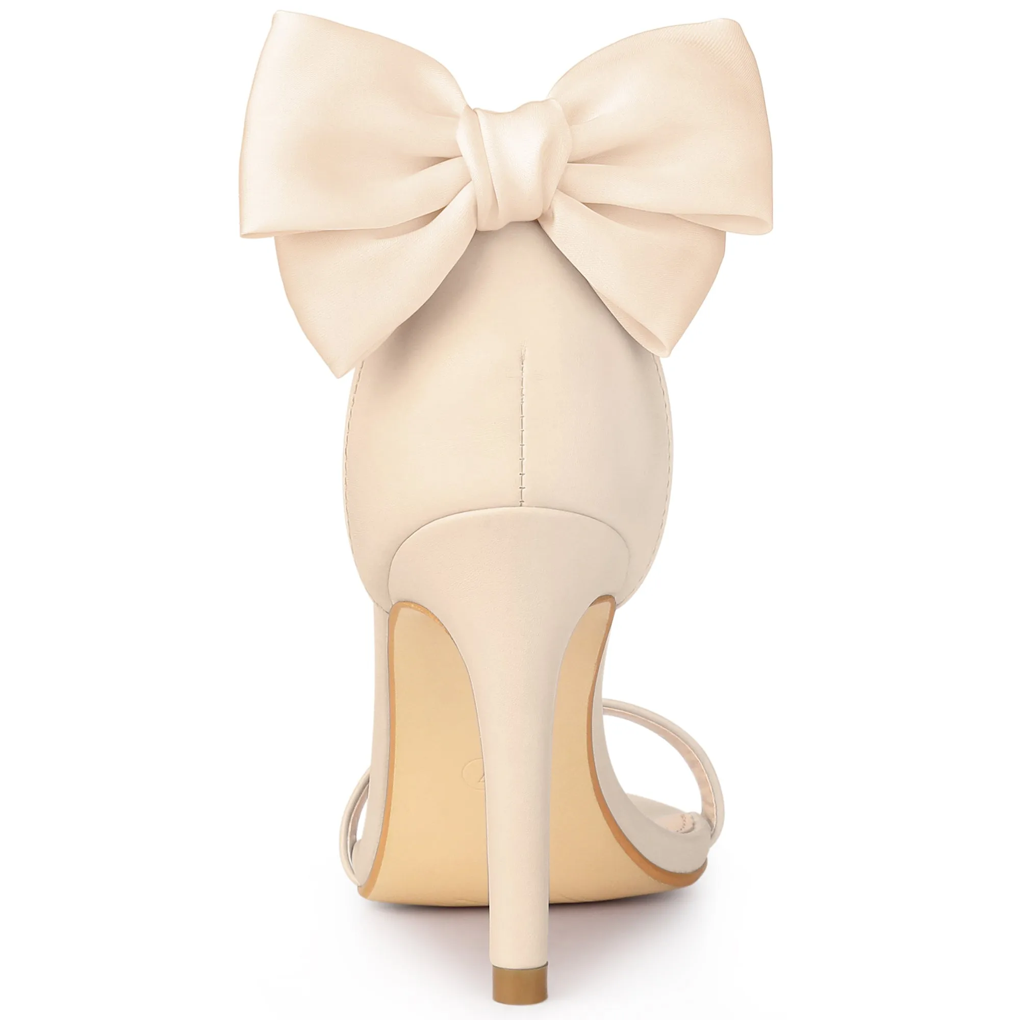 Women's Bow Back Ankle Straps Stiletto High Heel Sandals