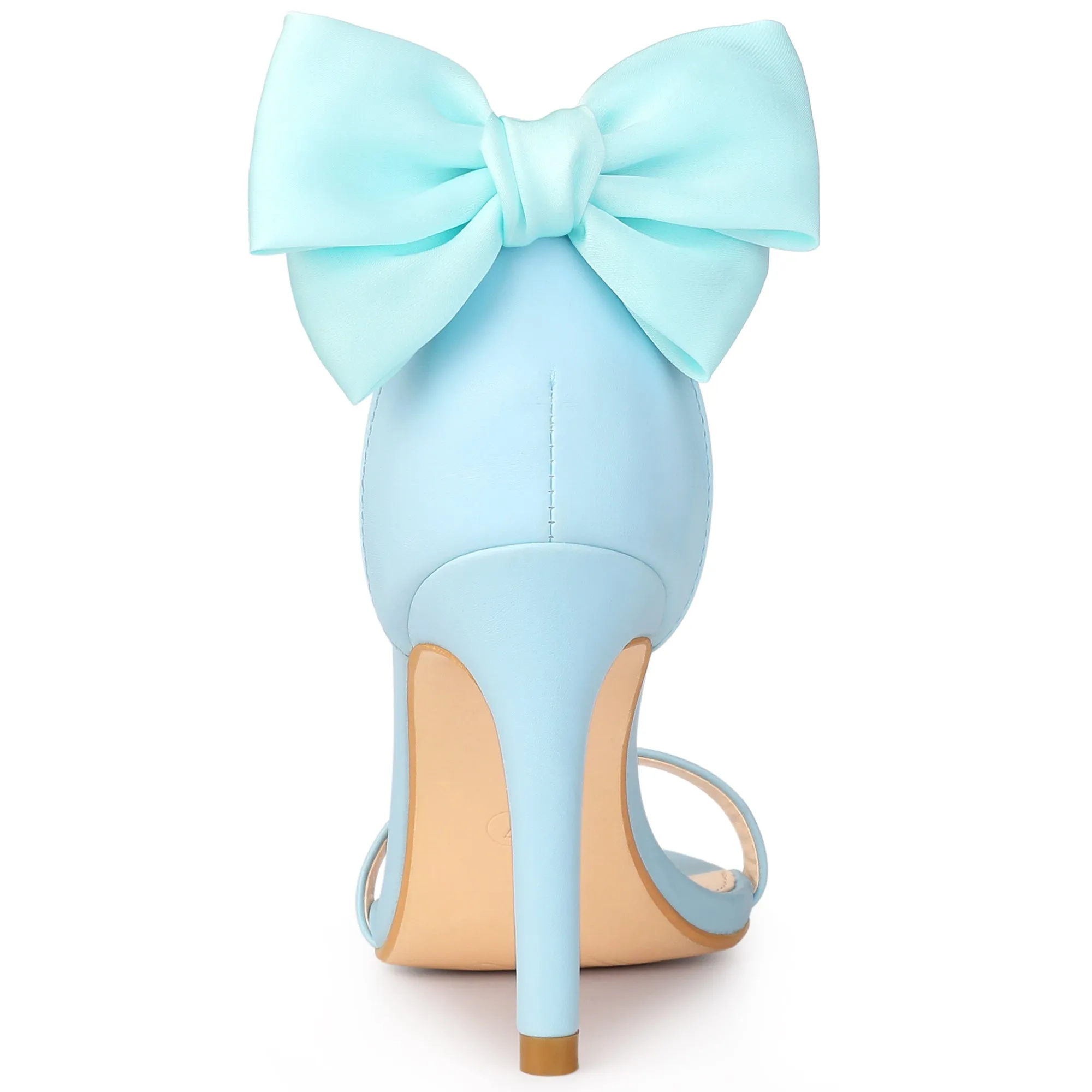 Women's Bow Back Ankle Straps Stiletto High Heel Sandals