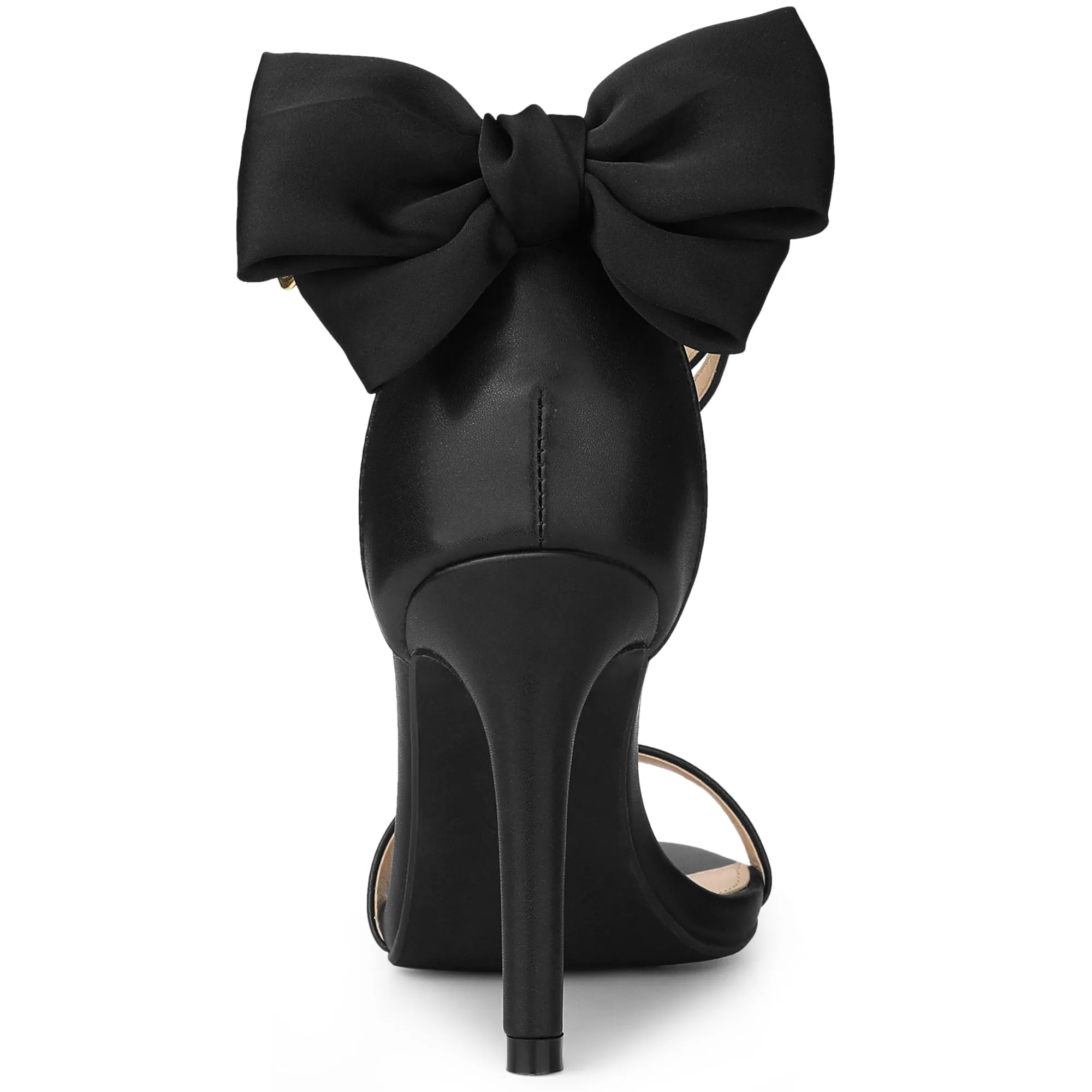 Women's Bow Back Ankle Straps Stiletto High Heel Sandals