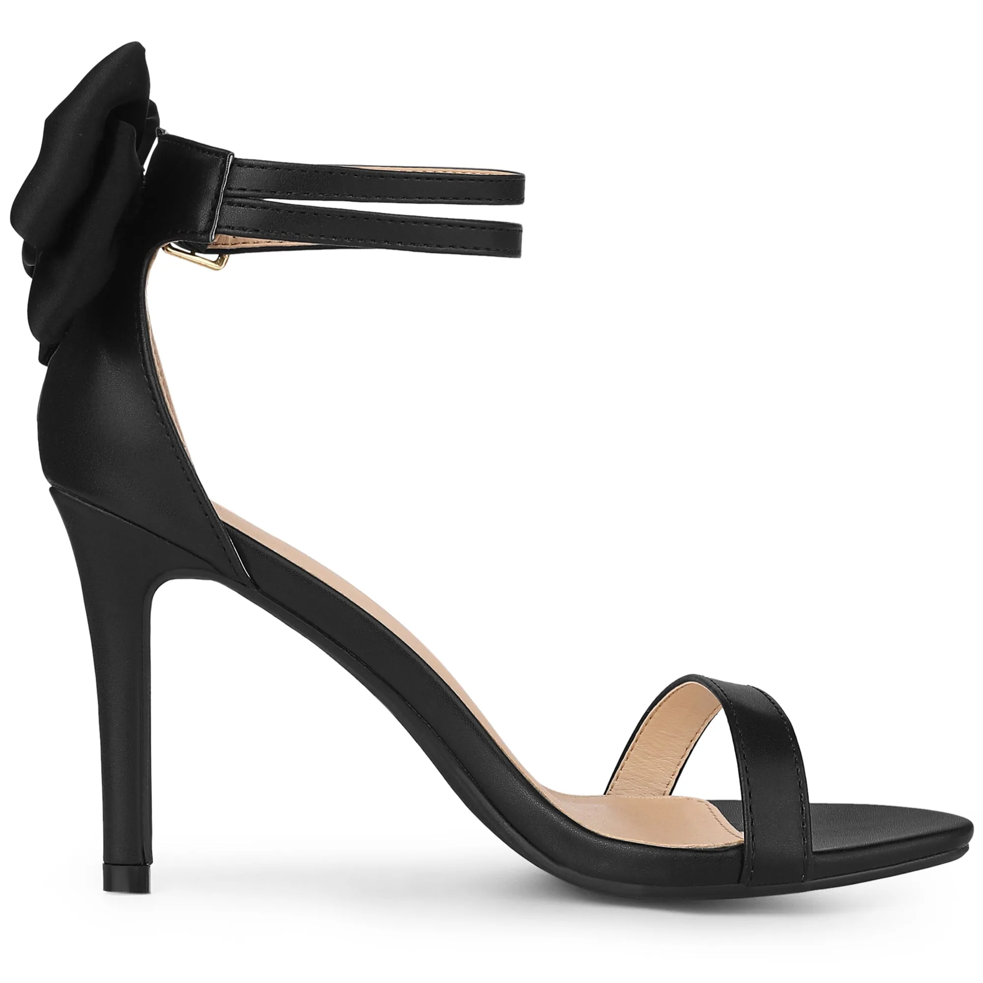 Women's Bow Back Ankle Straps Stiletto High Heel Sandals