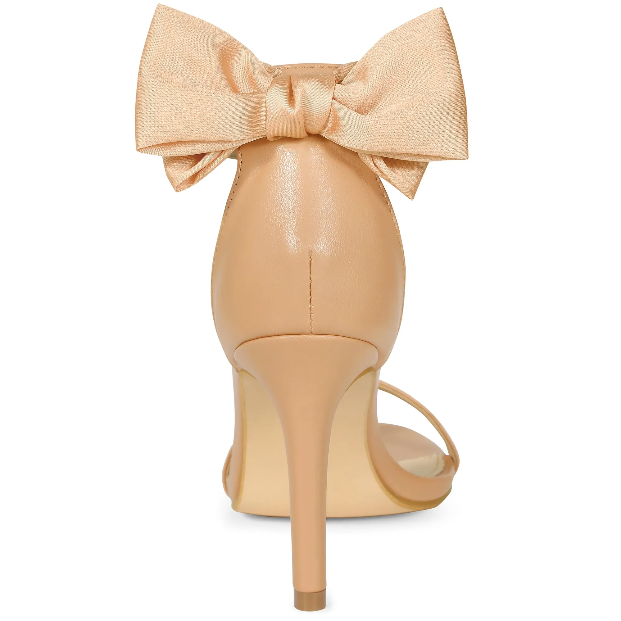 Women's Bow Back Ankle Straps Stiletto High Heel Sandals