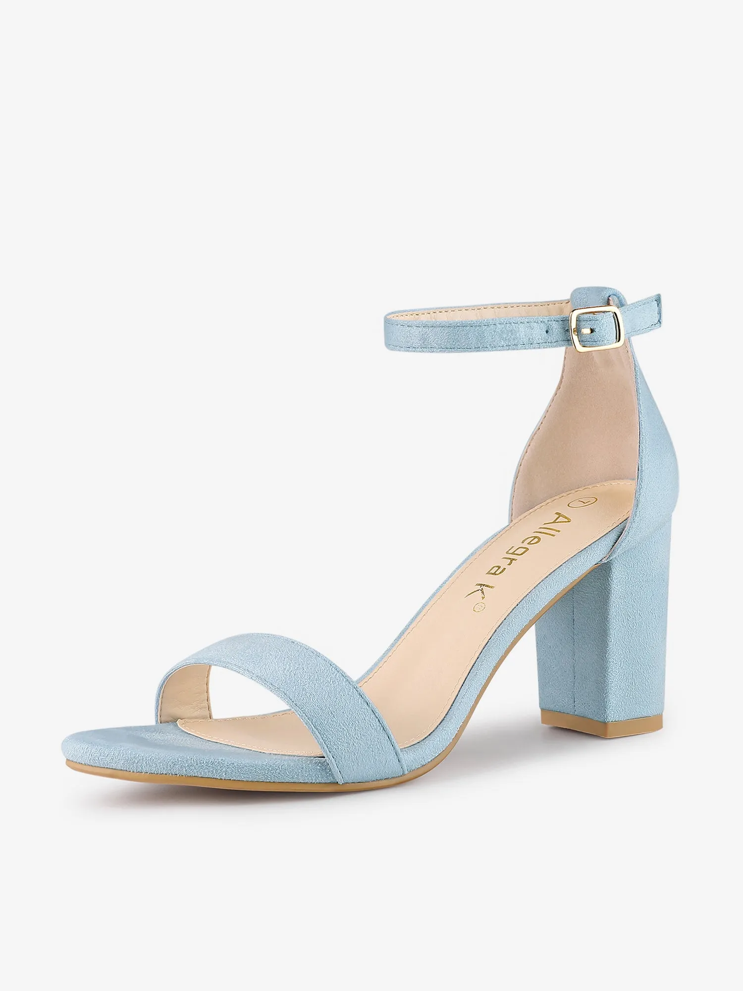 Women's Buckle Ankle Strap High Chunky Heels Sandals
