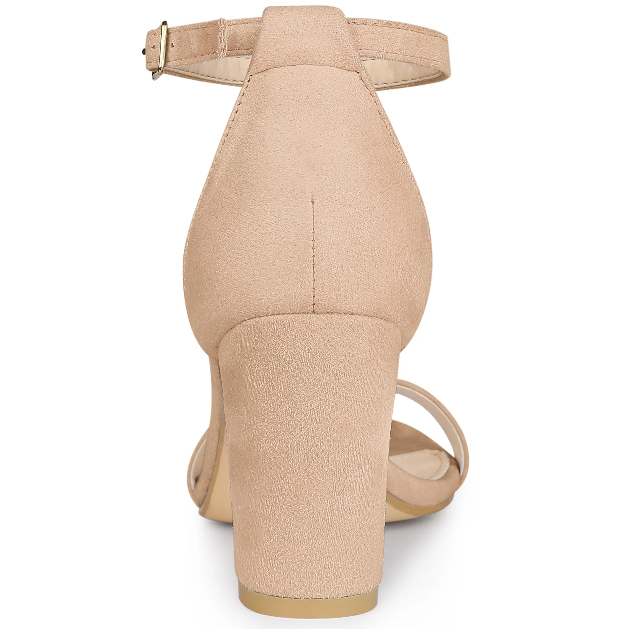 Women's Buckle Ankle Strap High Chunky Heels Sandals