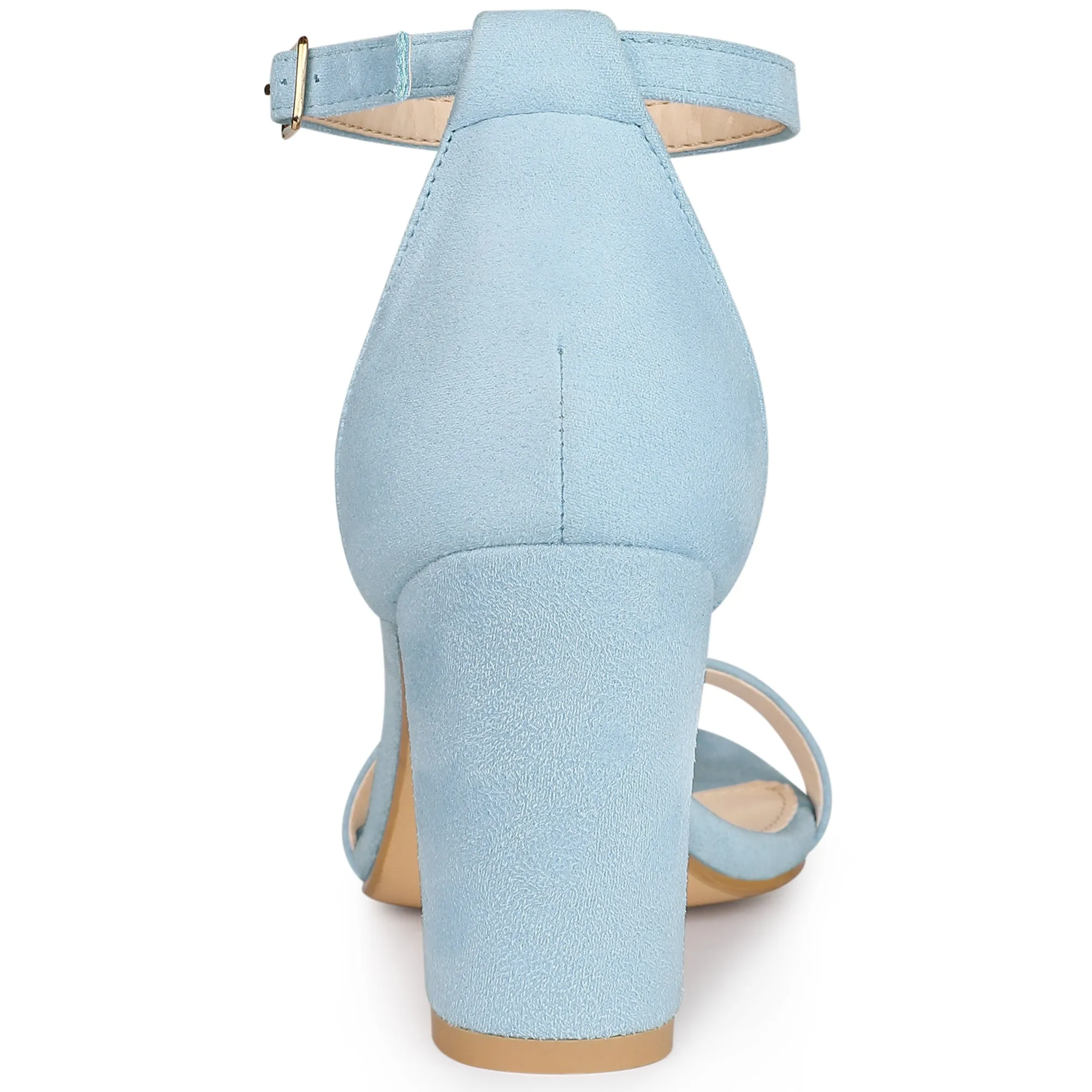 Women's Buckle Ankle Strap High Chunky Heels Sandals