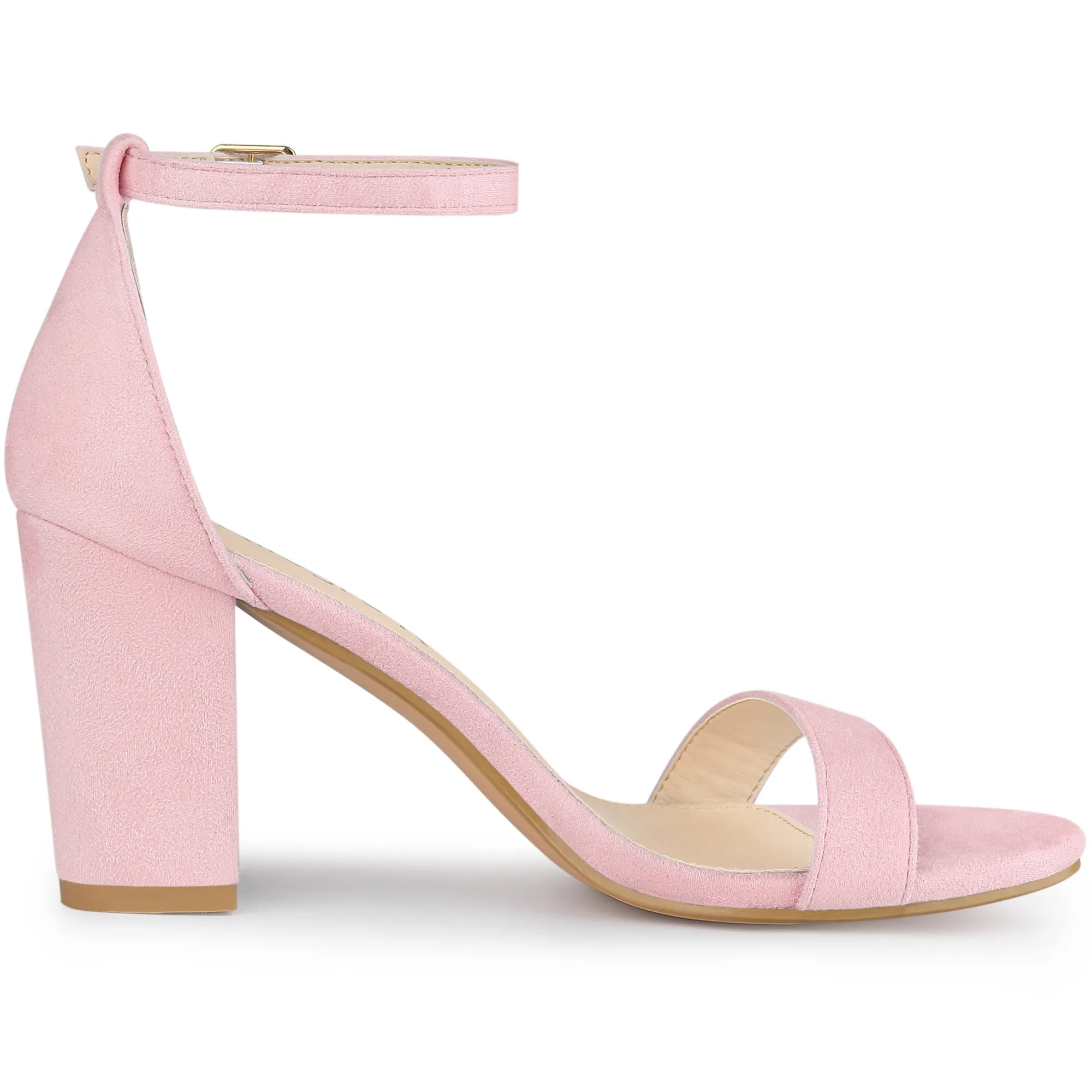 Women's Buckle Ankle Strap High Chunky Heels Sandals