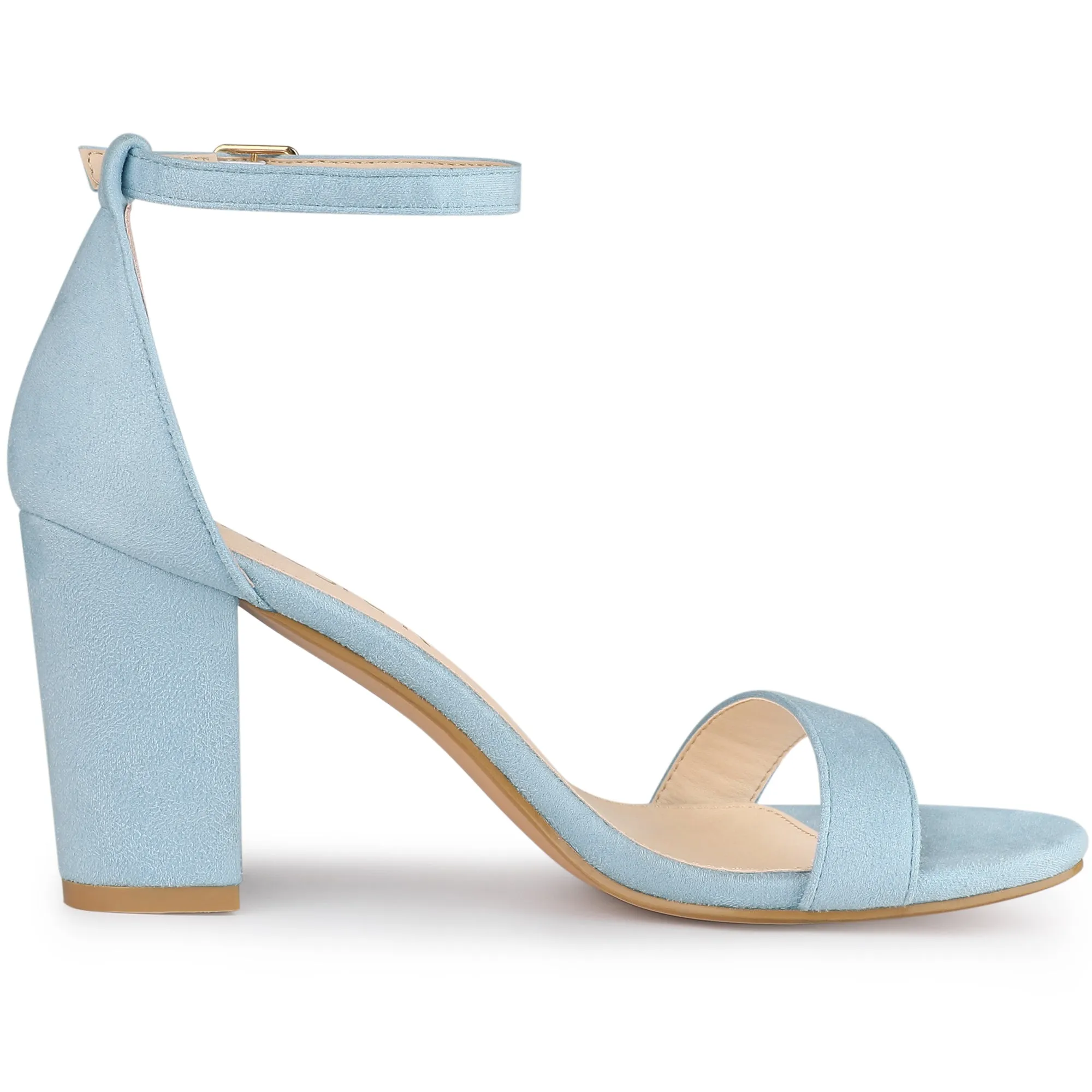 Women's Buckle Ankle Strap High Chunky Heels Sandals
